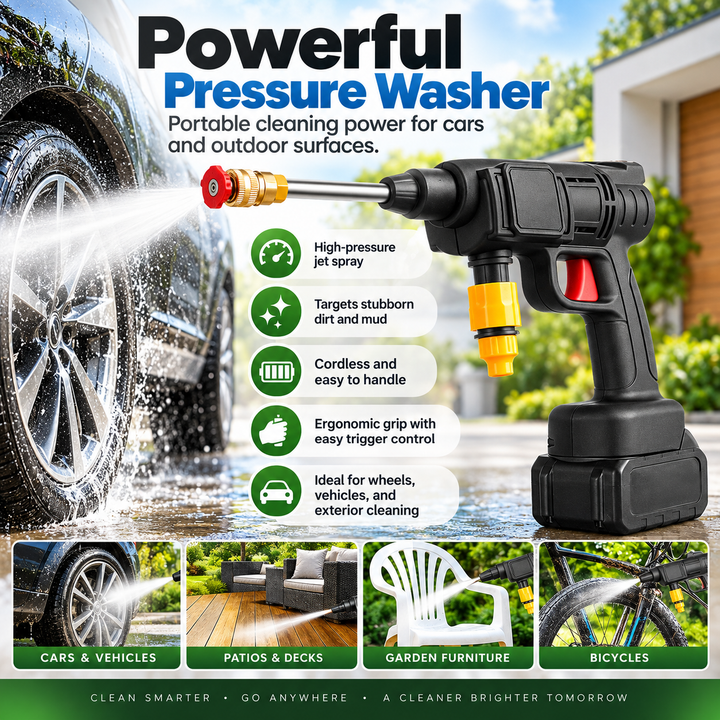 Cordless Portable Pressure Washer Spray Gun for Car and Garden