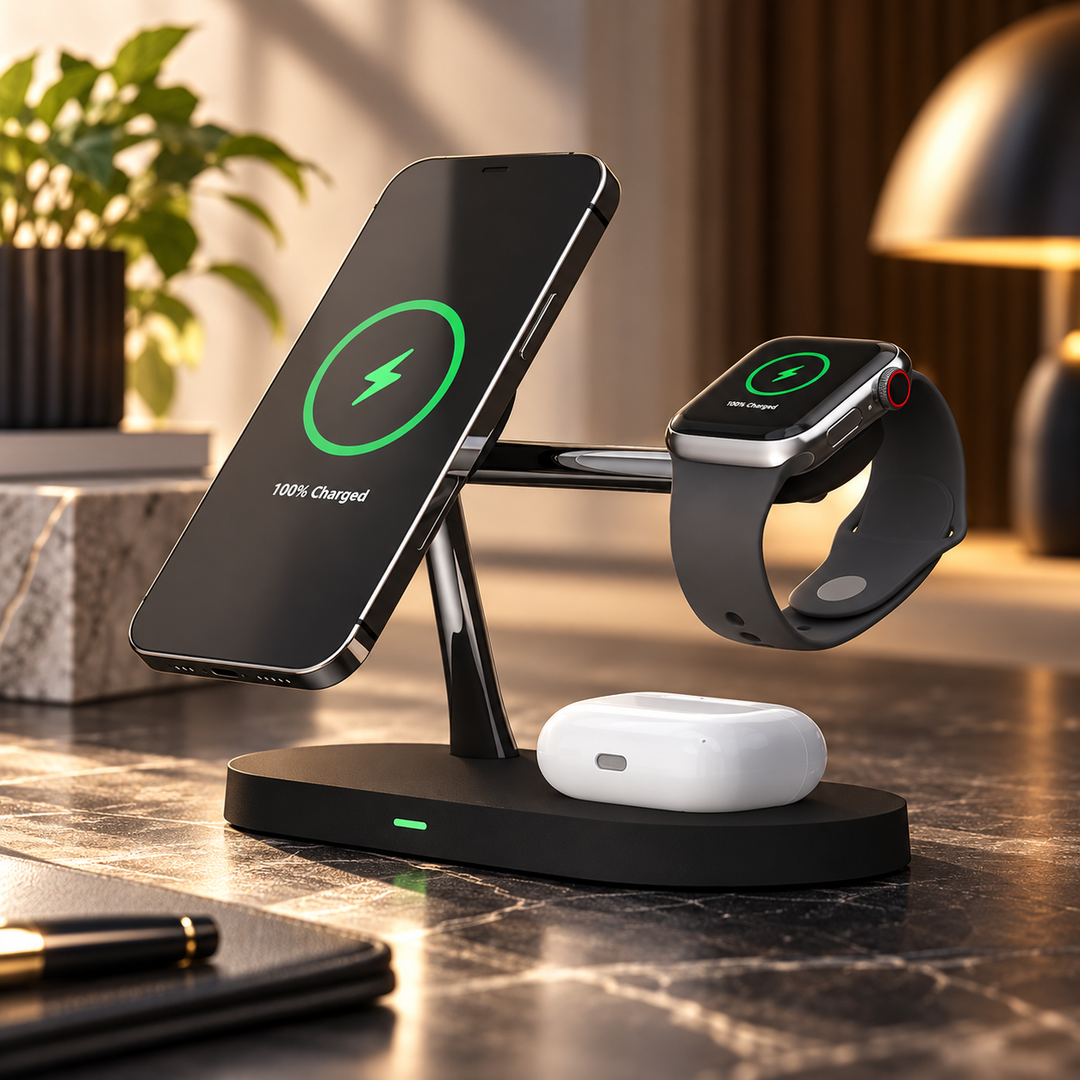 4 in 1 Wireless Charging Station Magnetic Fast Charger for Phone