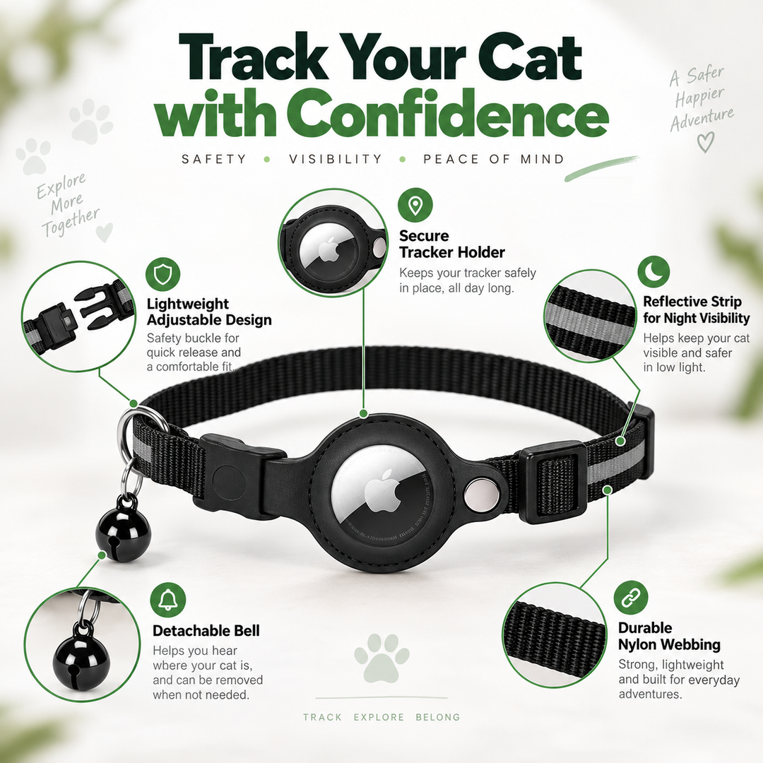 Cat GPS Tracker Collar Quick Release Reflective for Outdoor Safety