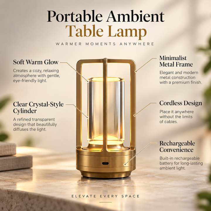 Cordless Nordic Table Lamp Rechargeable LED Touch Bedside Light