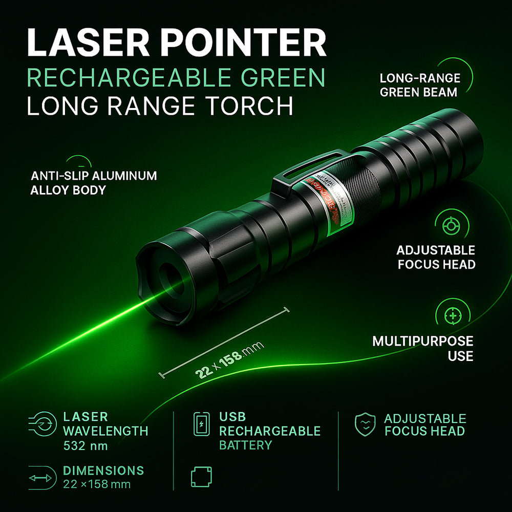 Rechargeable Laser Pointer Pen Long Range Torch