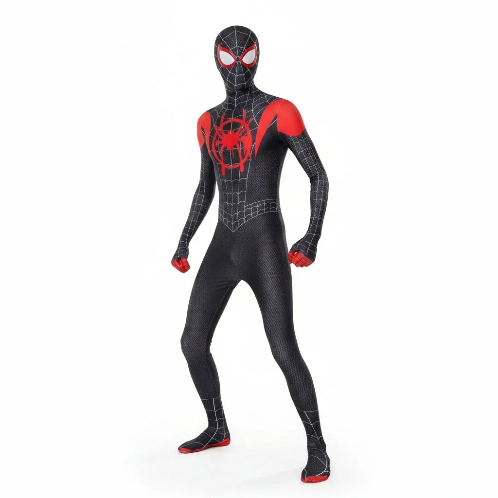 Miles Morales Costume Bodysuit Hoodie Shorts Kids Adults Halloween