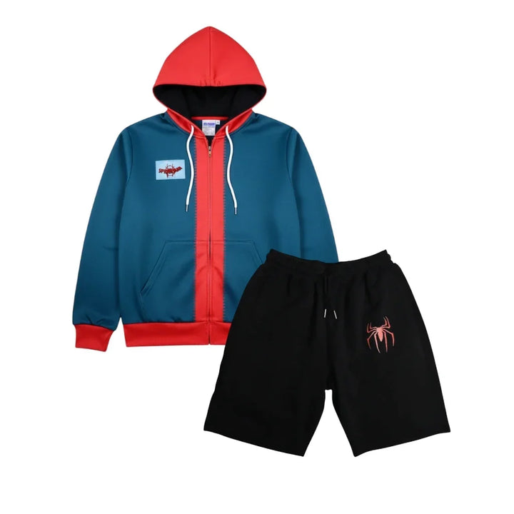 Miles Morales Costume Bodysuit Hoodie Shorts Kids Adults Halloween