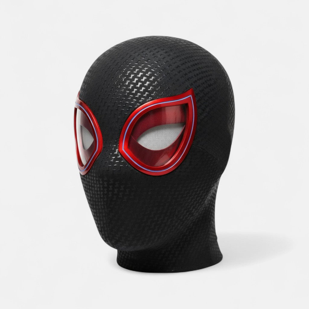 Miles Morales Mask Blinking Movable Eyes LED Remote Cosplay Hood