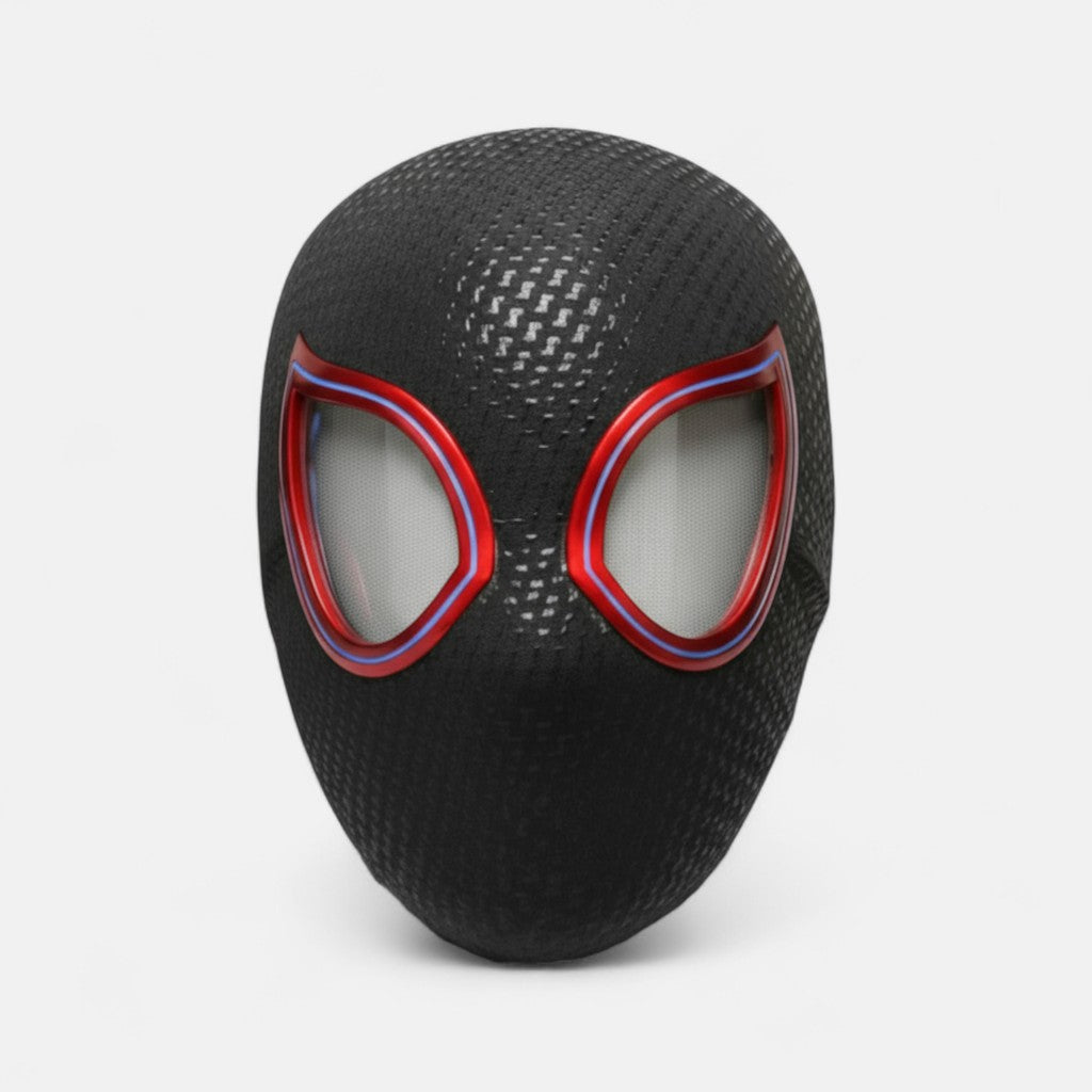 Miles Morales Mask Blinking Movable Eyes LED Remote Cosplay Hood