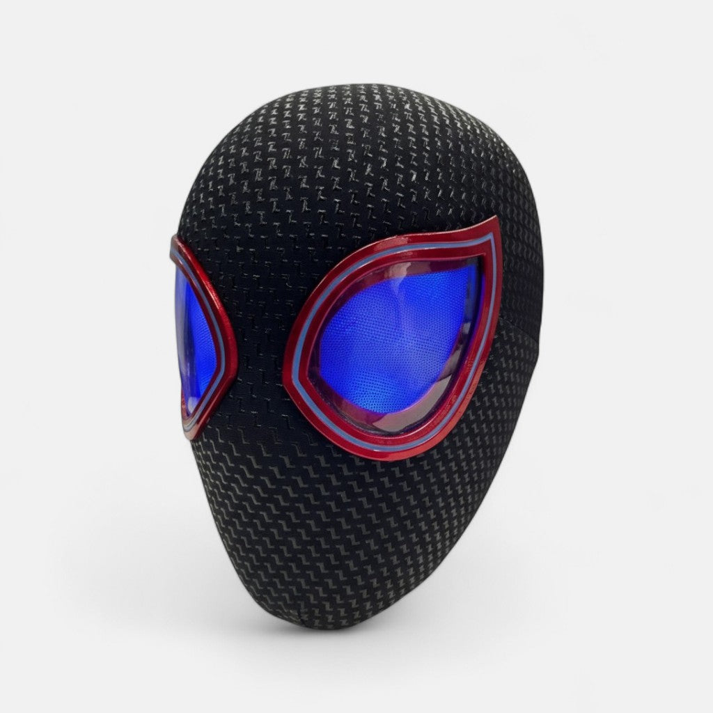 Miles Morales Mask Blinking Movable Eyes LED Remote Cosplay Hood