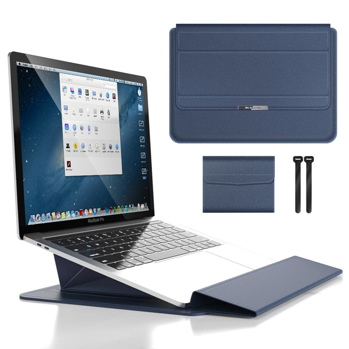 Waterproof Laptop Case with Stand and Accessory Storage Sleeve