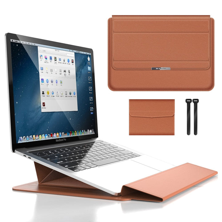 Waterproof Laptop Case with Stand and Accessory Storage Sleeve