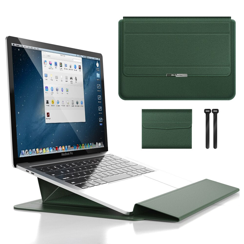 Waterproof Laptop Case with Stand and Accessory Storage Sleeve