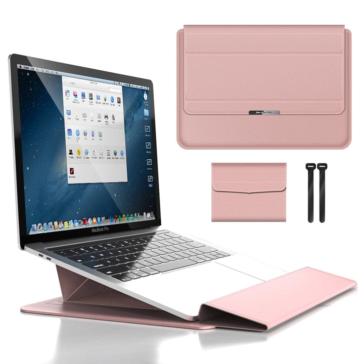Waterproof Laptop Case with Stand and Accessory Storage Sleeve