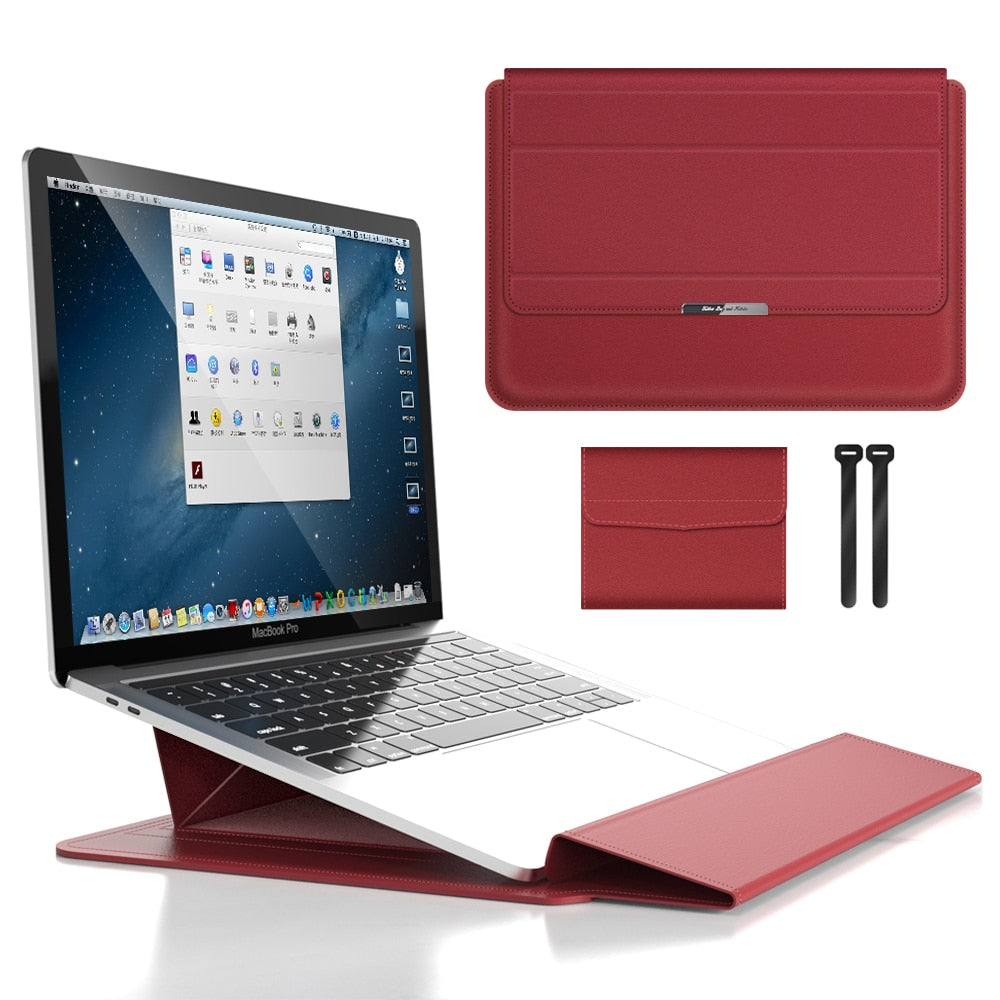 Waterproof Laptop Case with Stand and Accessory Storage Sleeve