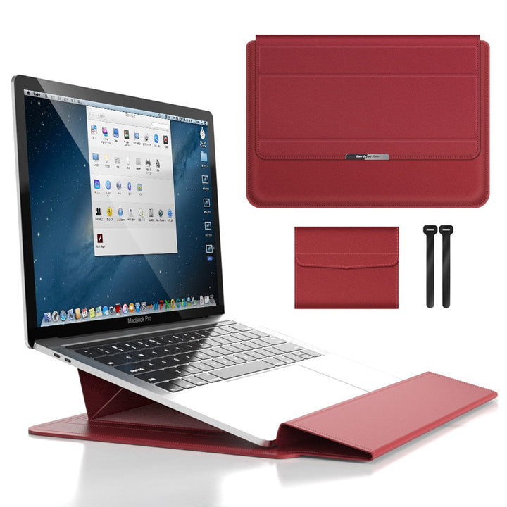 Waterproof Laptop Case with Stand and Accessory Storage Sleeve