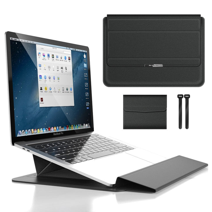 Waterproof Laptop Case with Stand and Accessory Storage Sleeve
