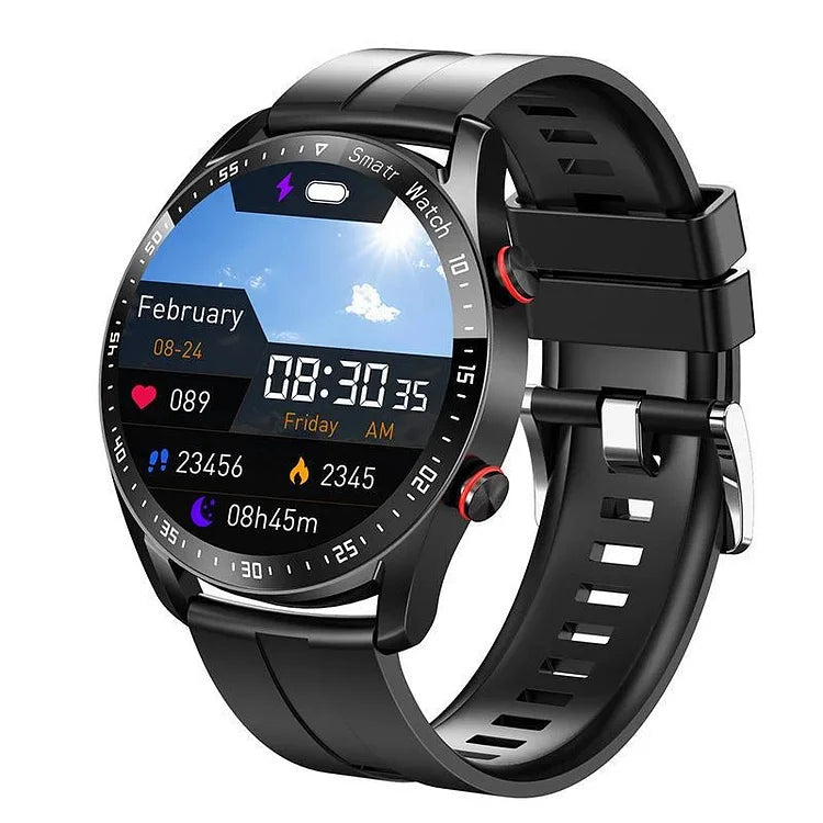 Heart Rate &amp; Blood Pressure Monitor Circular Smartwatch Fitness Tracker