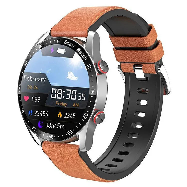Heart Rate &amp; Blood Pressure Monitor Circular Smartwatch Fitness Tracker