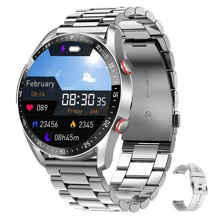 Heart Rate &amp; Blood Pressure Monitor Circular Smartwatch Fitness Tracker
