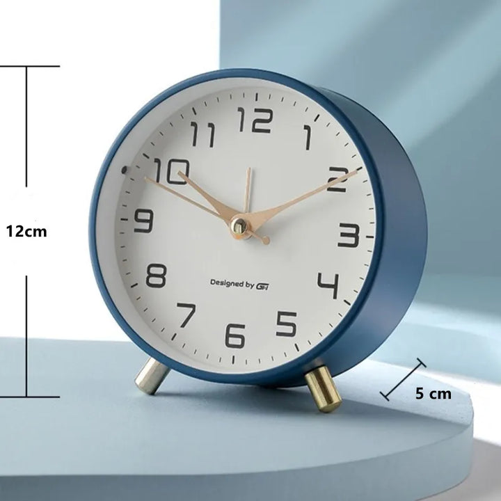 Scandinavian Silent Table Clock Analog Quartz round  Clock