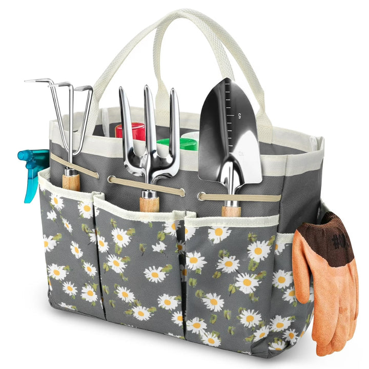 Floral Garden Tool Organizer Bag with Multiple Pockets