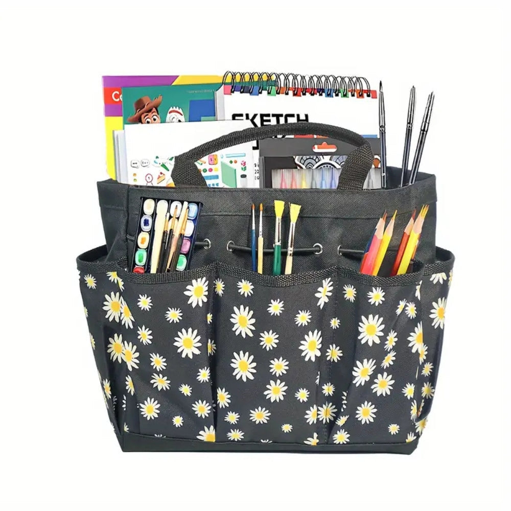 Floral Garden Tool Organizer Bag with Multiple Pockets