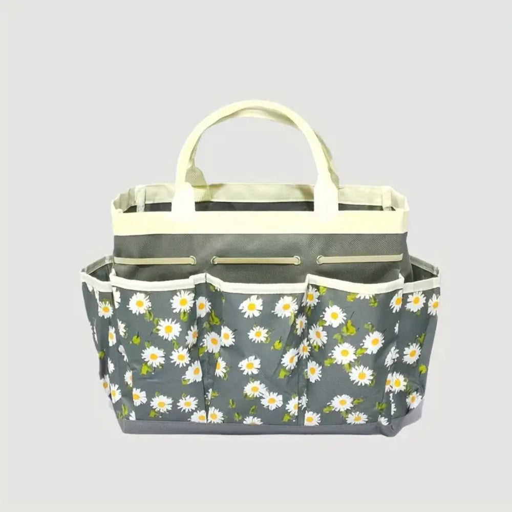Floral Garden Tool Organizer Bag with Multiple Pockets