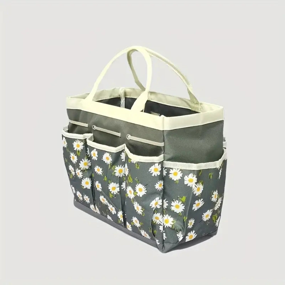 Floral Garden Tool Organizer Bag with Multiple Pockets