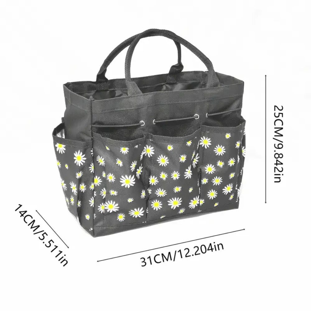 Floral Garden Tool Organizer Bag with Multiple Pockets