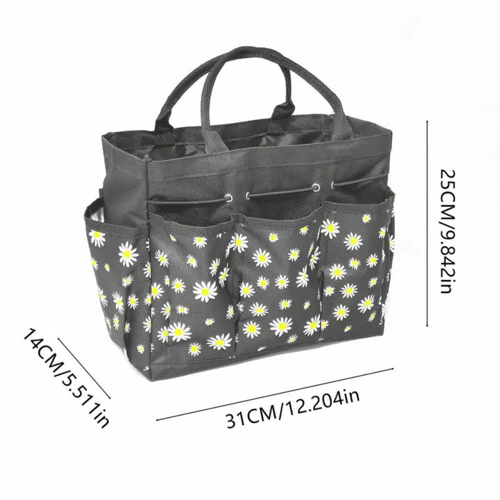 Floral Garden Tool Organizer Bag with Multiple Pockets