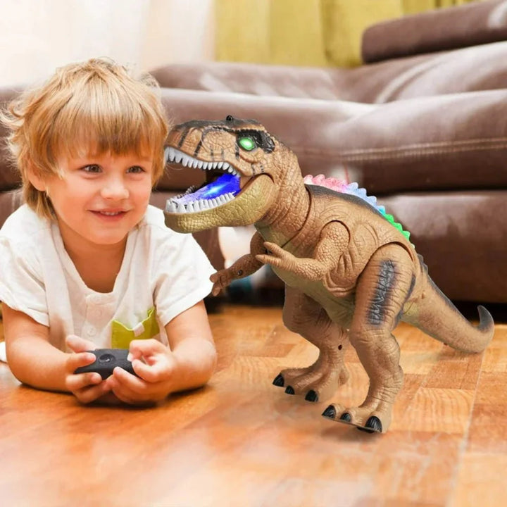 Remote Control Walking Dinosaur Toy with Roaring Sounds and LED Lights