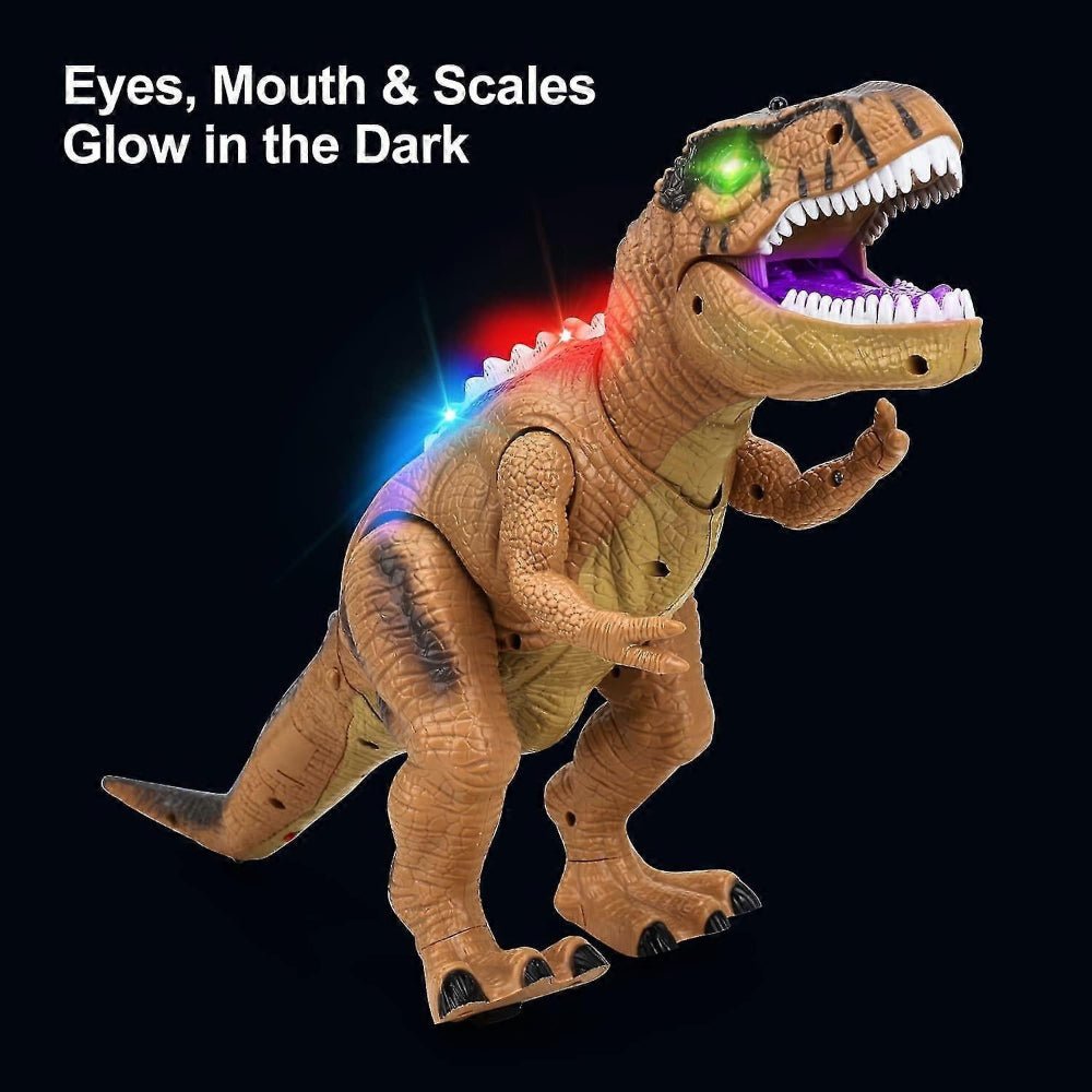 Remote Control Walking Dinosaur Toy with Roaring Sounds and LED Lights