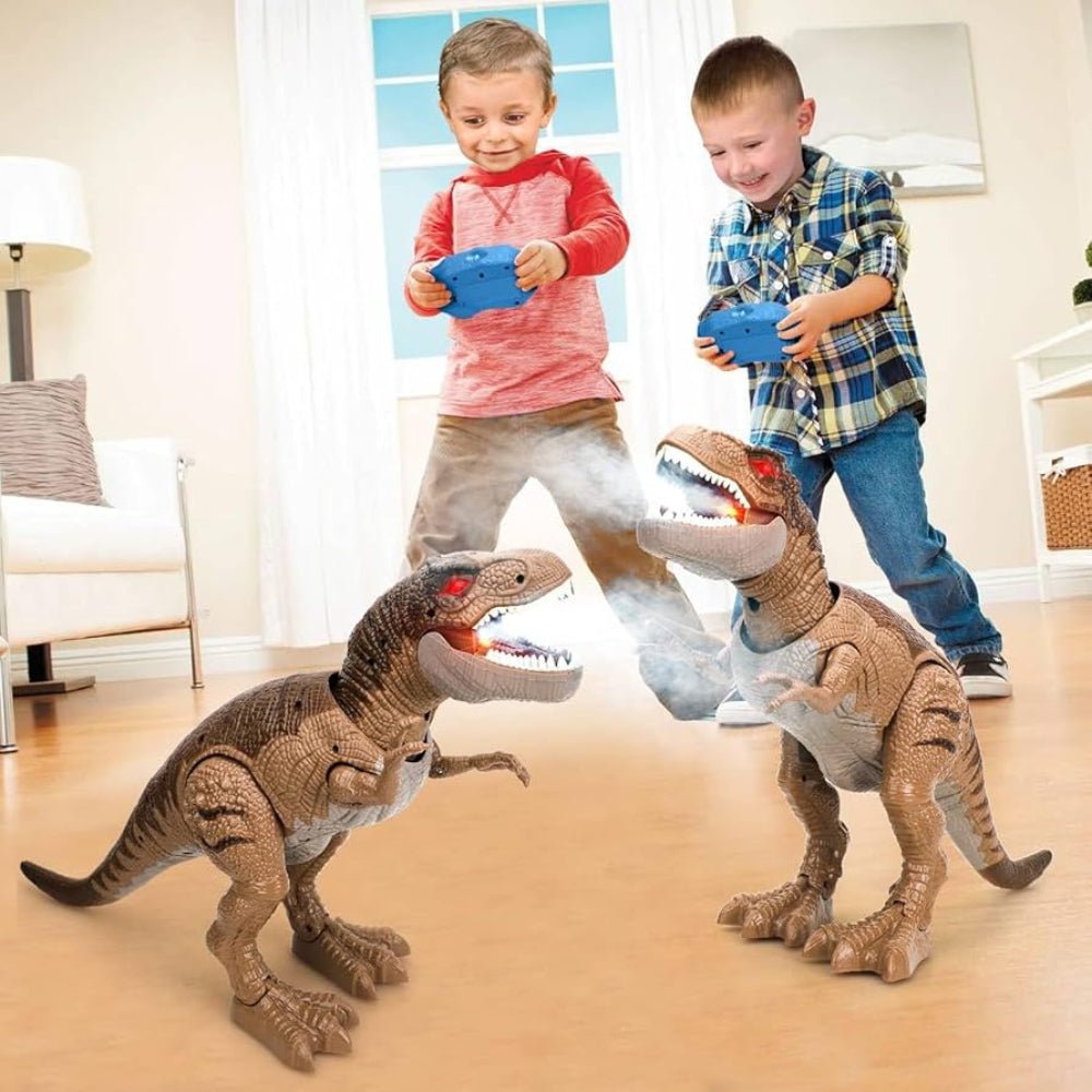 Remote Control Walking Dinosaur Toy with Roaring Sounds and LED Lights