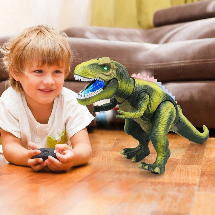 Remote Control Walking Dinosaur Toy with Roaring Sounds and LED Lights