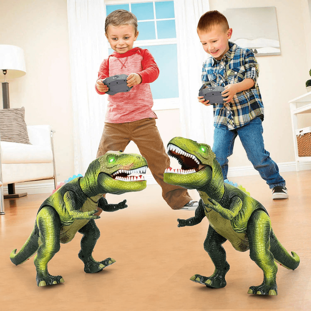 Remote Control Walking Dinosaur Toy with Roaring Sounds and LED Lights