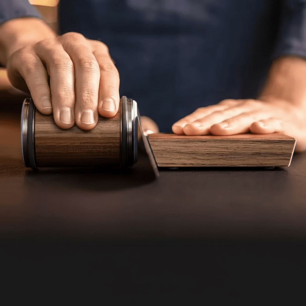 Knife Sharpener with Diamond-Coated Roller for Precision Blades