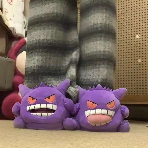 Gengar Plush Slippers Soft Indoor Home Shoes Non-Slip EVA Sole Unisex