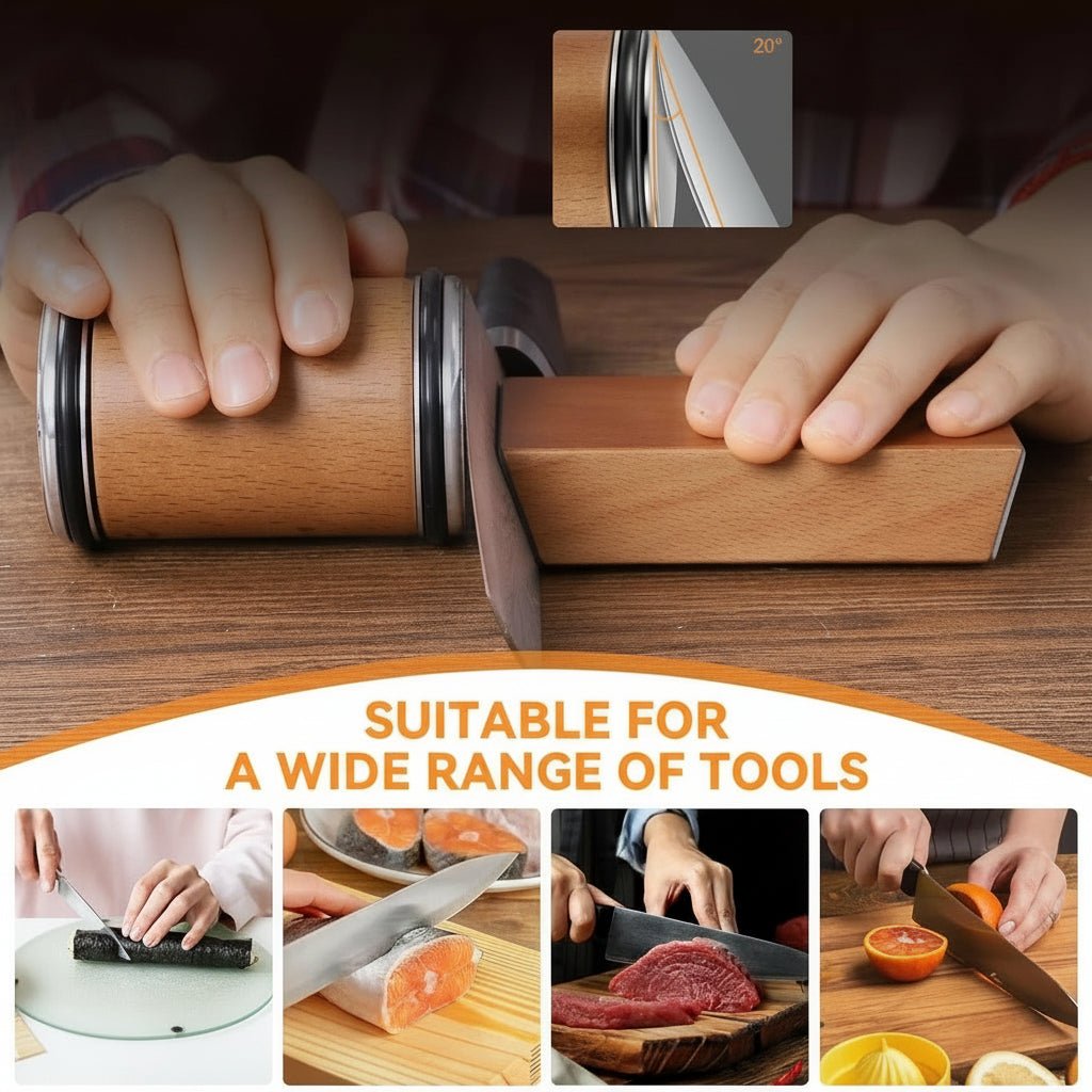 Knife Sharpener with Diamond-Coated Roller for Precision Blades