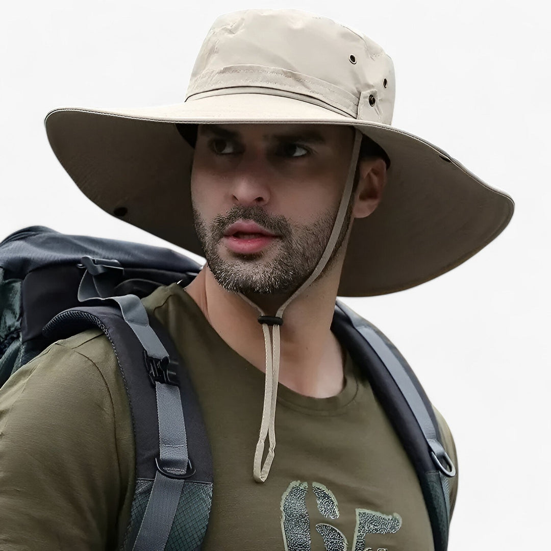 Wide Brim Outdoor Sun Hat with Adjustable Chin Strap