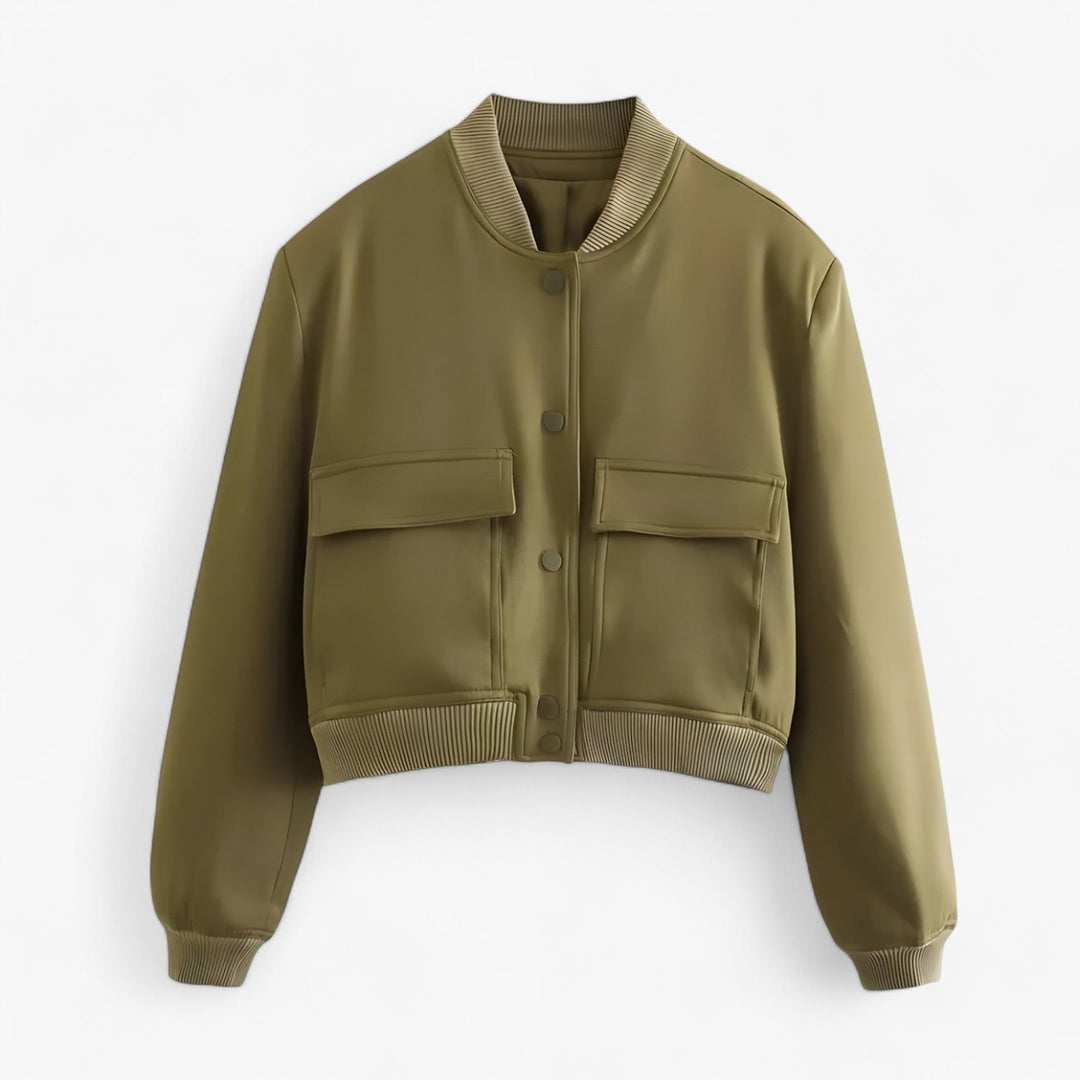 Women's Bomber Aviator Jacket Crop Autumn Winter