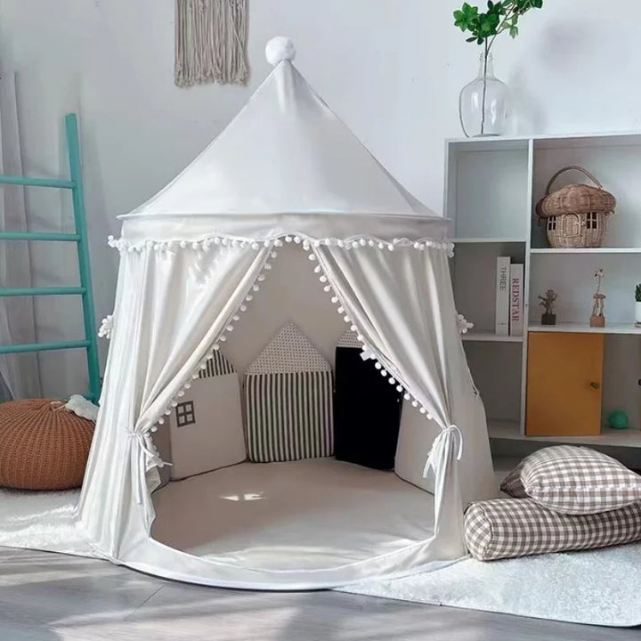 Round Plush Circular Play Tent for Kids Indoor Outdoor