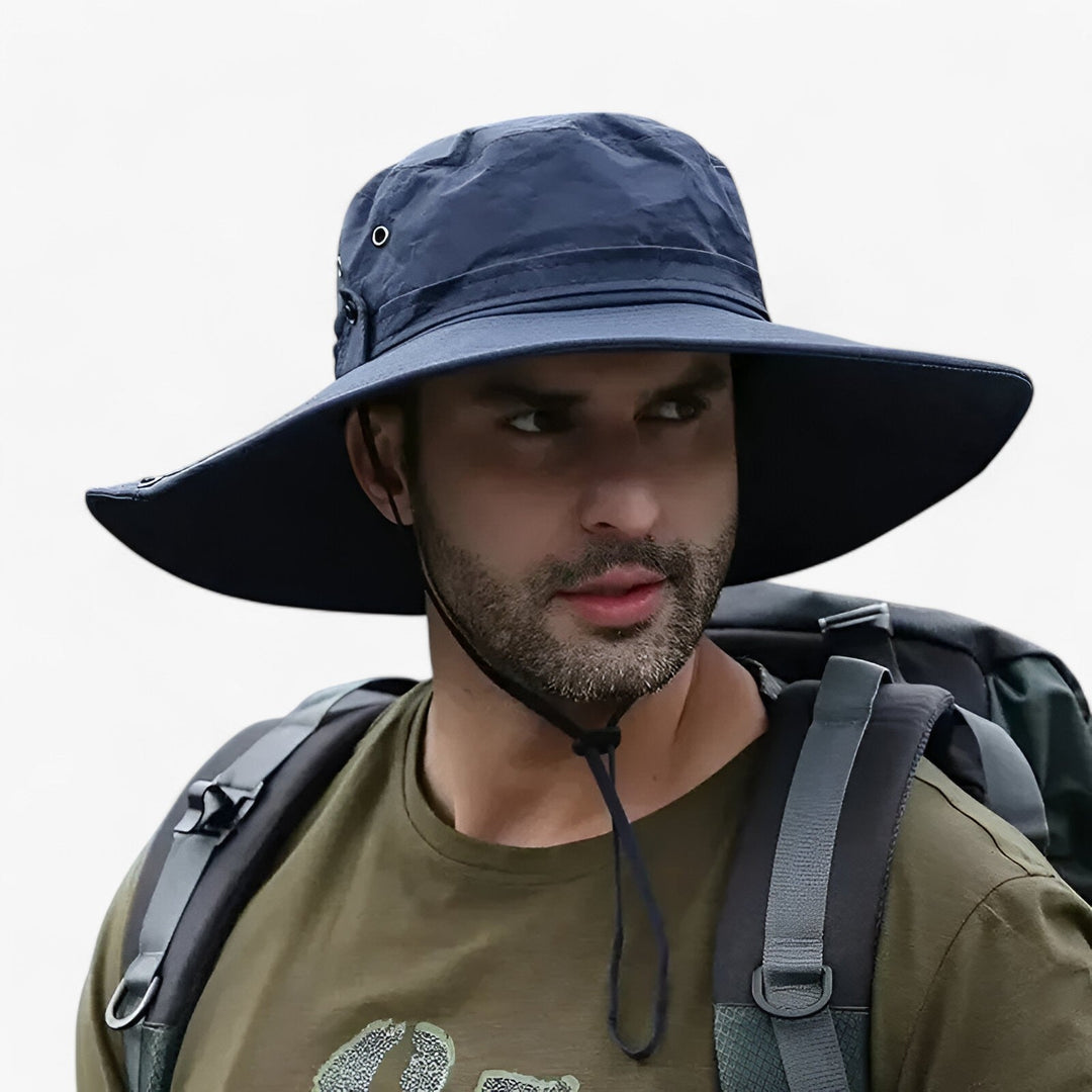 Wide Brim Outdoor Sun Hat with Adjustable Chin Strap