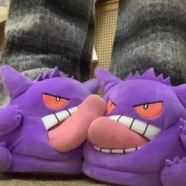 Gengar Plush Slippers Soft Indoor Home Shoes Non-Slip EVA Sole Unisex