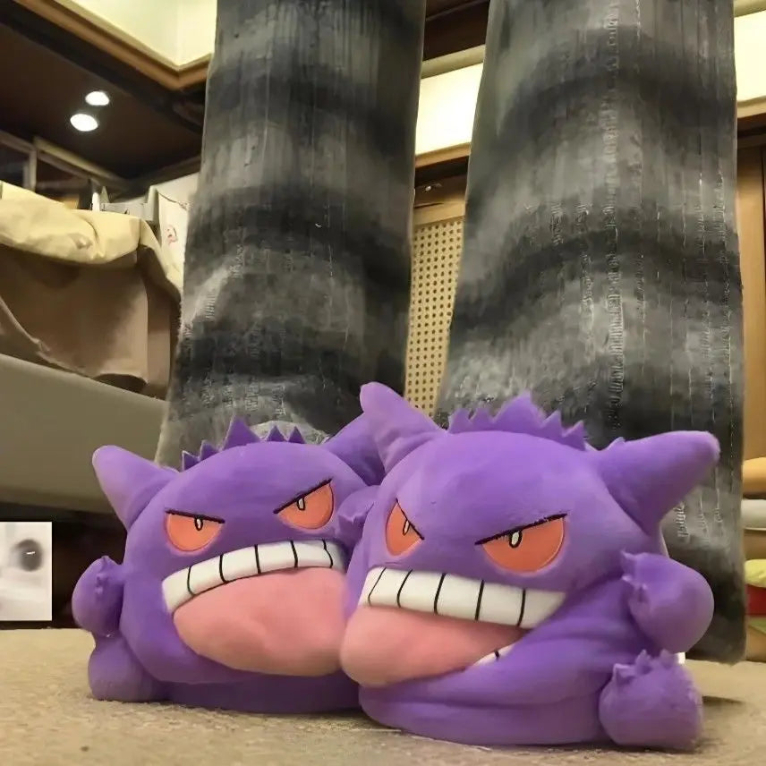 Gengar Plush Slippers Soft Indoor Home Shoes Non-Slip EVA Sole Unisex