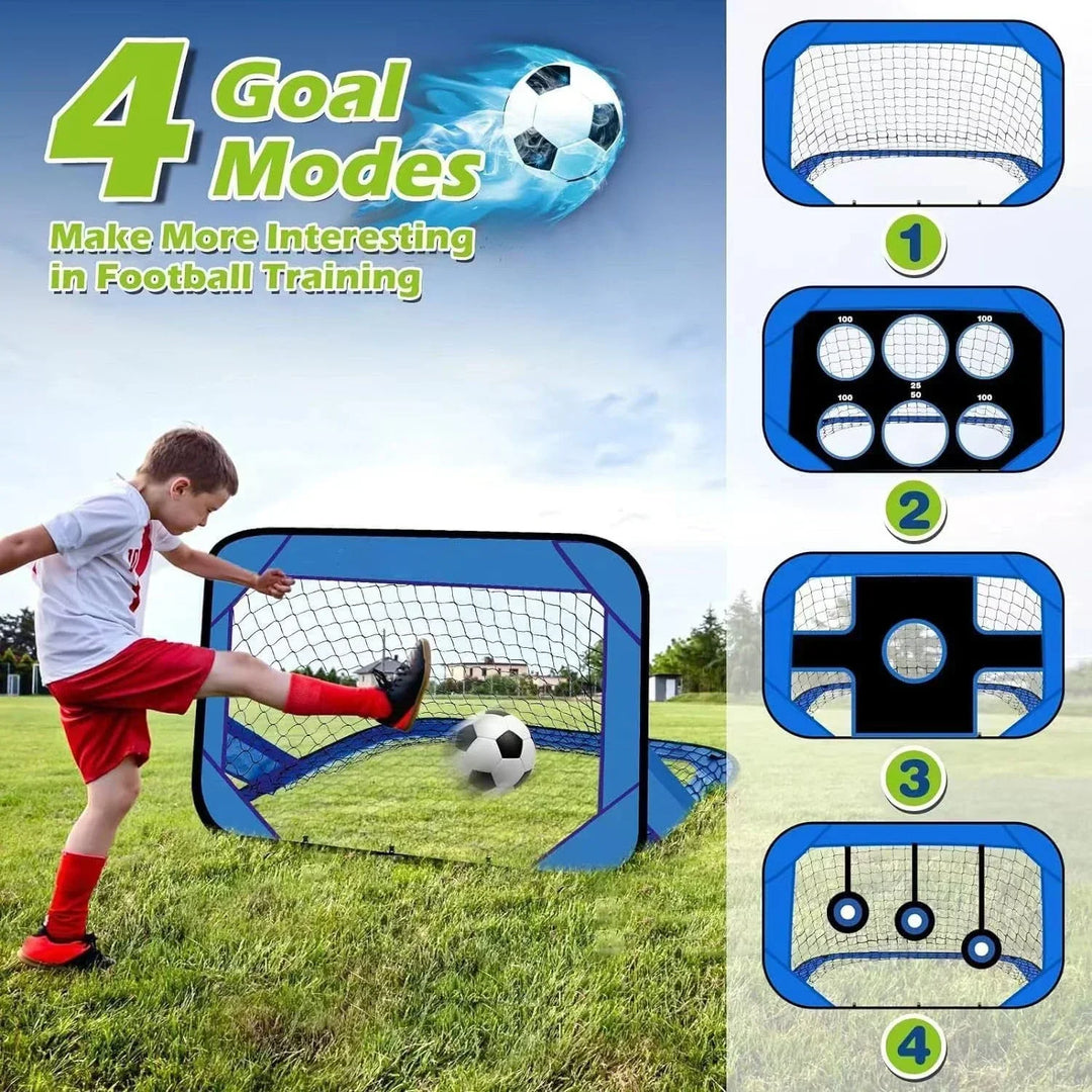 Foldable Portable Kids Soccer Goal 4-in-1 Football Training Net