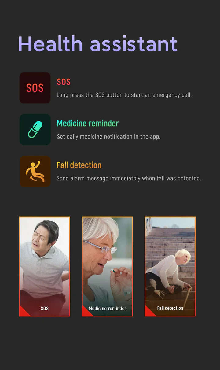 Senior Safety Watch GPS Fall Detection Smartwatch