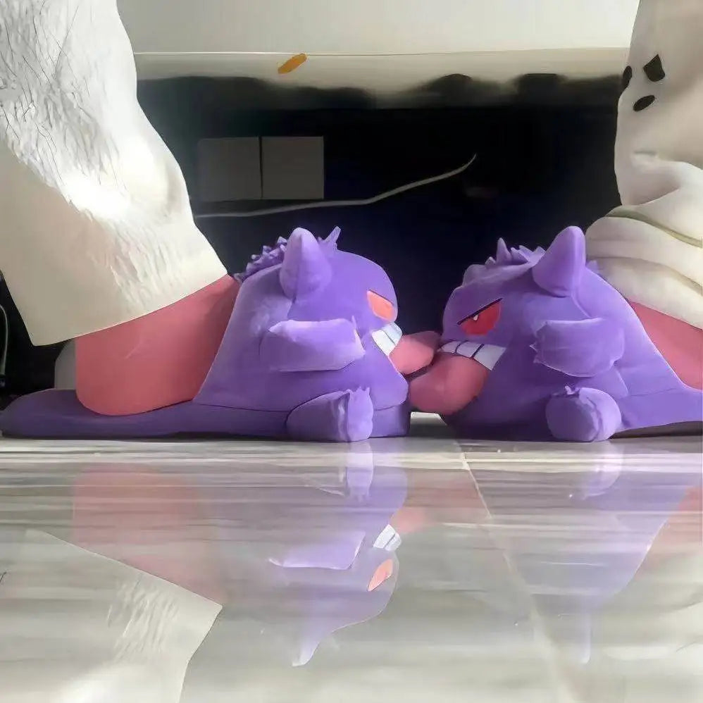 Gengar Plush Slippers Soft Indoor Home Shoes Non-Slip EVA Sole Unisex