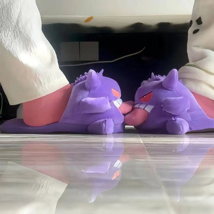 Gengar Plush Slippers Soft Indoor Home Shoes Non-Slip EVA Sole Unisex