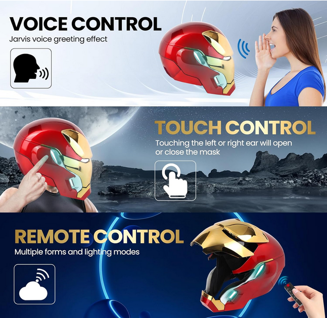 Iron Man MK50 Helmet 1 to 1 Wearable Motorized LED Voice Remote