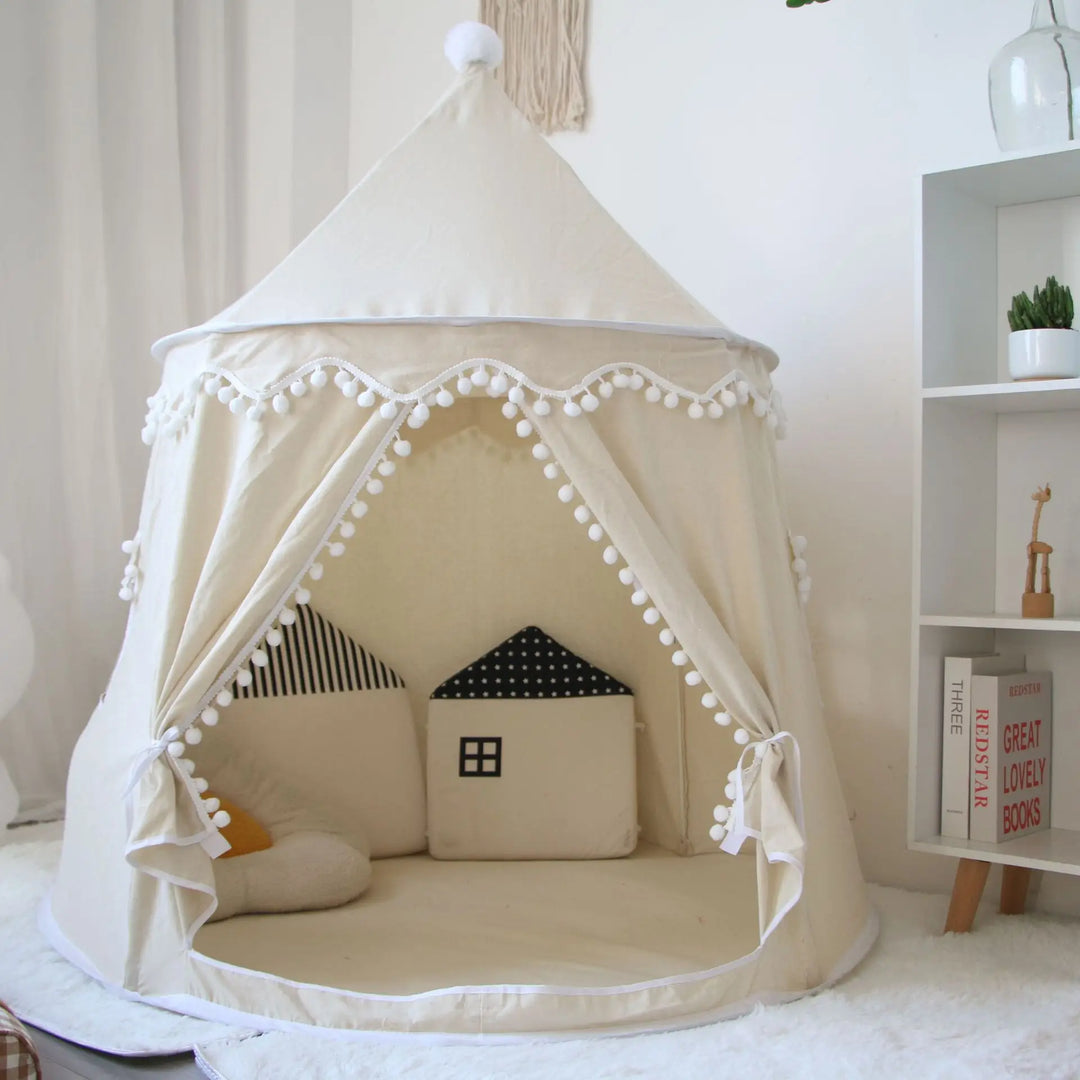 Round Plush Circular Play Tent for Kids Indoor Outdoor