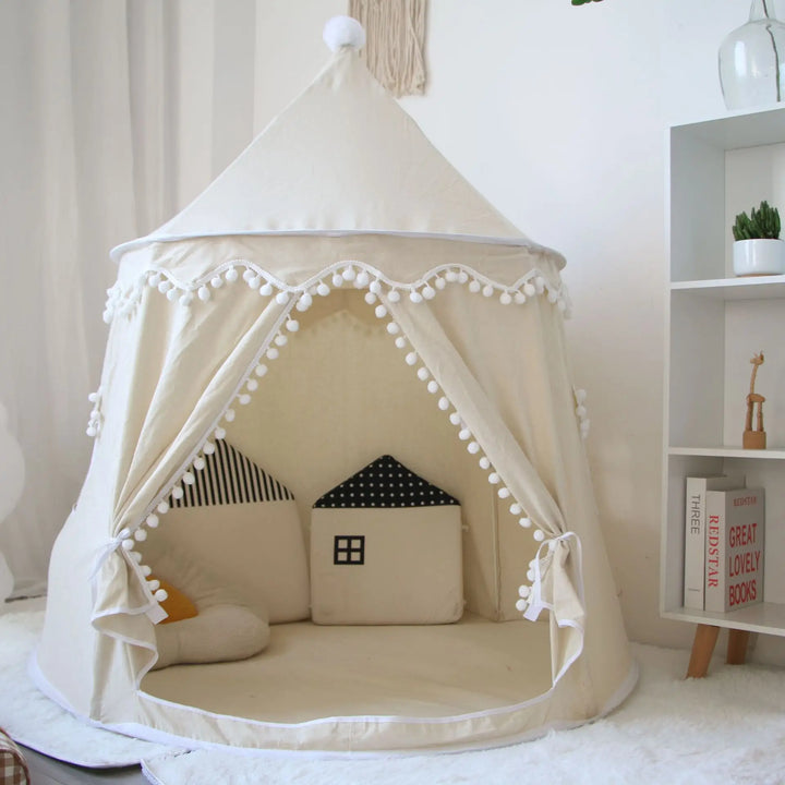 Round Plush Circular Play Tent for Kids Indoor Outdoor
