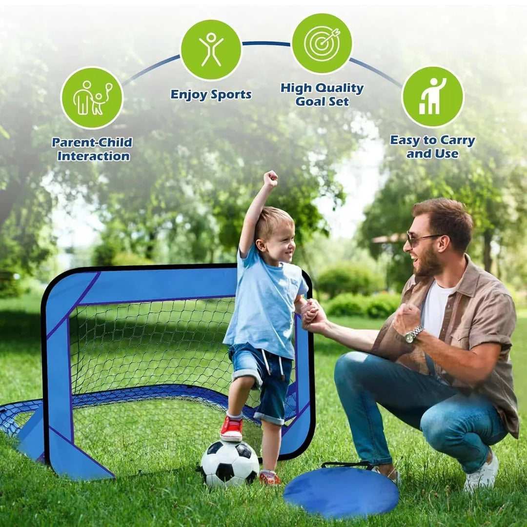 Foldable Portable Kids Soccer Goal 4-in-1 Football Training Net