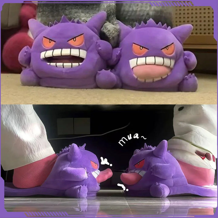 Gengar Plush Slippers Soft Indoor Home Shoes Non-Slip EVA Sole Unisex